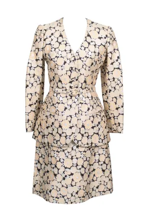 1960's Metallic Floral Brocade Vintage Skirt Suit 4