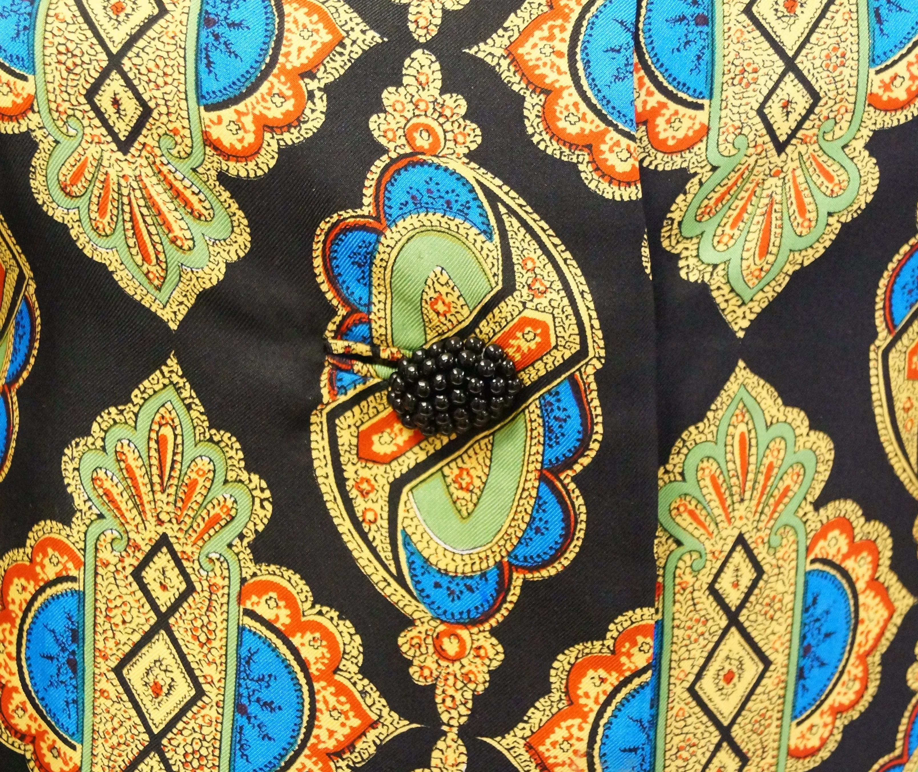 1970s Galanos Venetian Print Silk Skirt Suit