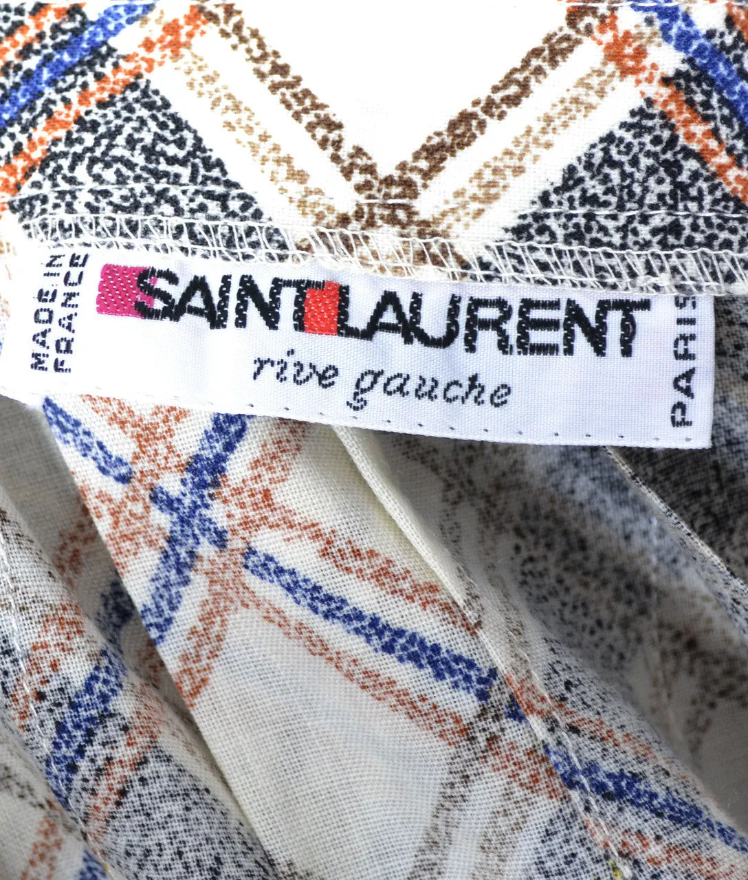 1970's Yves Saint Laurent Rive Gauche Plaid Skirt and Blouse