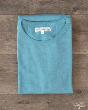 215 2-Thread Organic Cotton Crew Neck Tee - Aqua