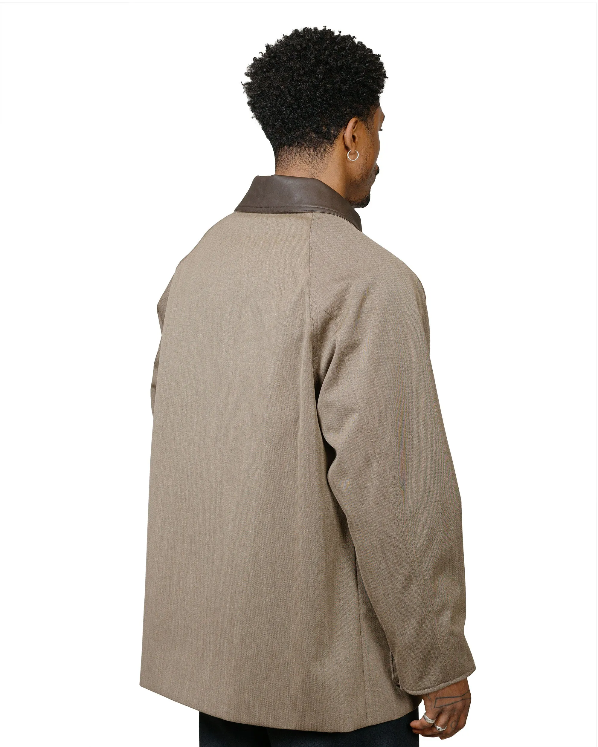 Auralee Wool Cavalry Twill Laminate Hunting Blouson Olive Brown