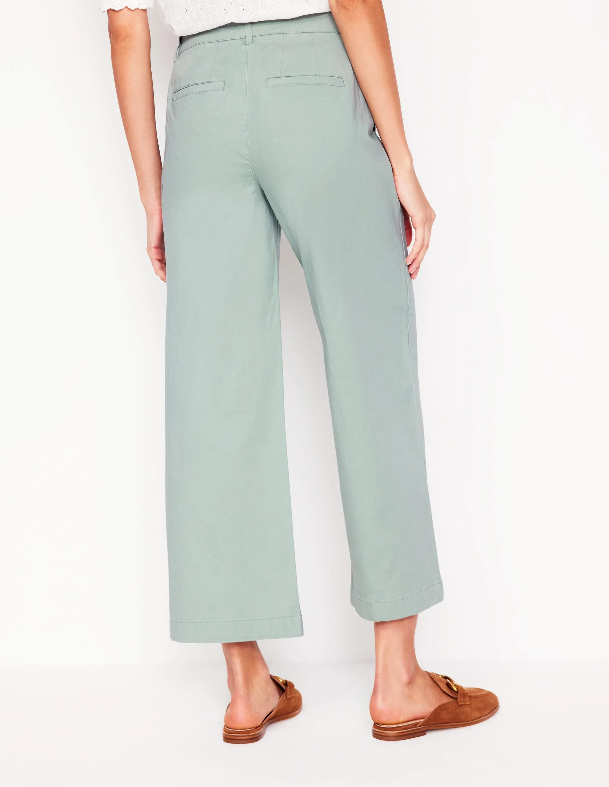 Barnsbury Crop Chino Trousers-Soft Jade