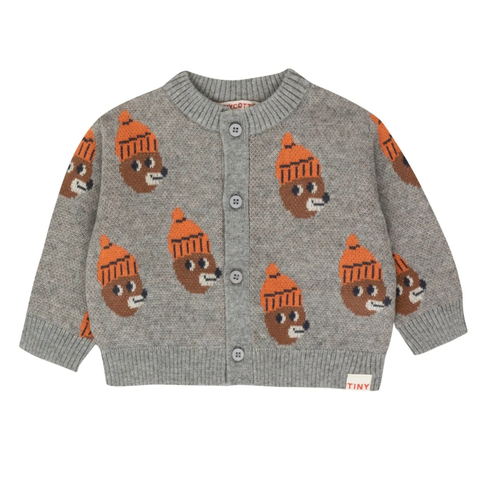 Bears Baby Cardigan Grey Melange