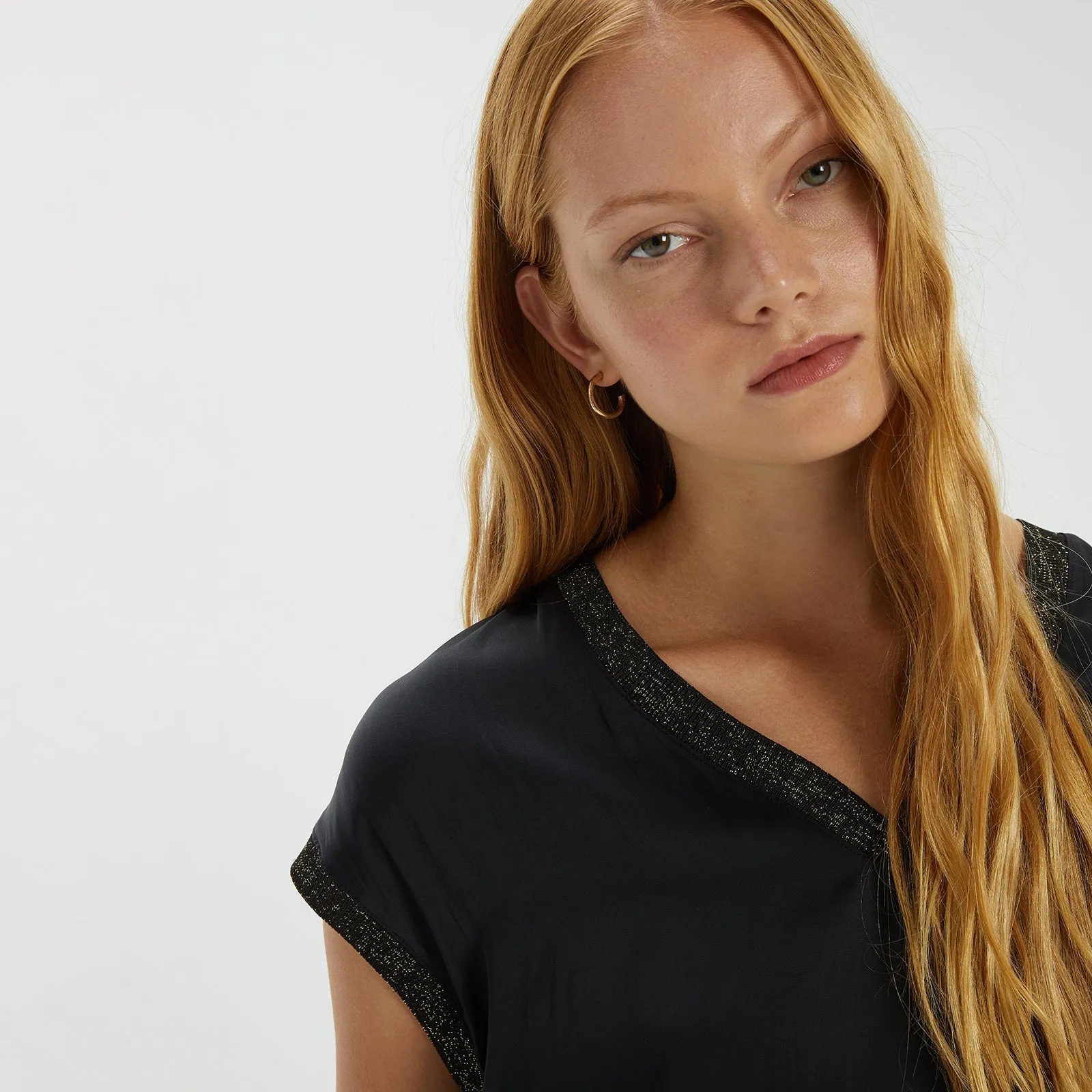 Black V-Neck Top