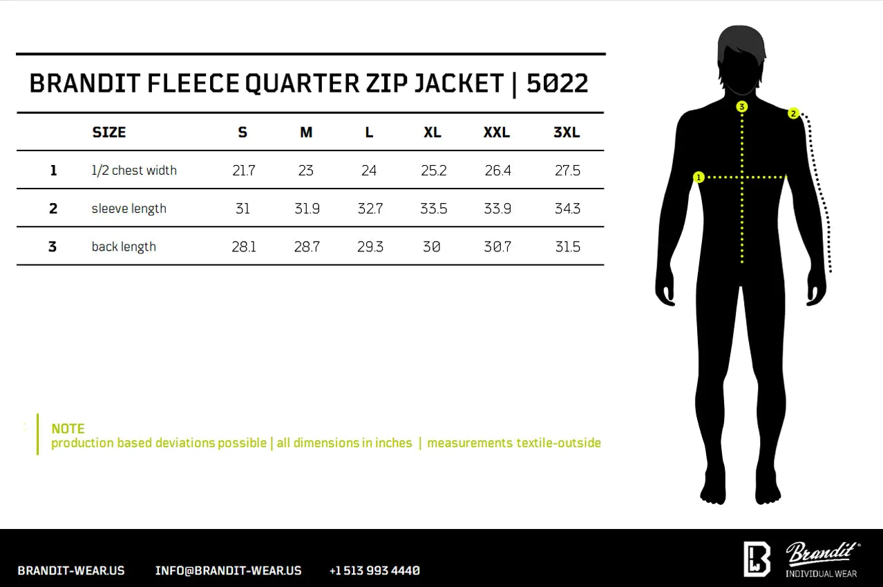 Brandit Fleece Quarter Zip Pullover