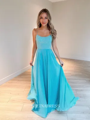 Chic A-line Spaghetti Straps Beaded Elegant Prom Dress Cheap Formal Gown Evening Dress #LOP208