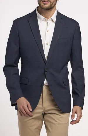 Construct Charcoal Navy Windowpane Suit Jacket