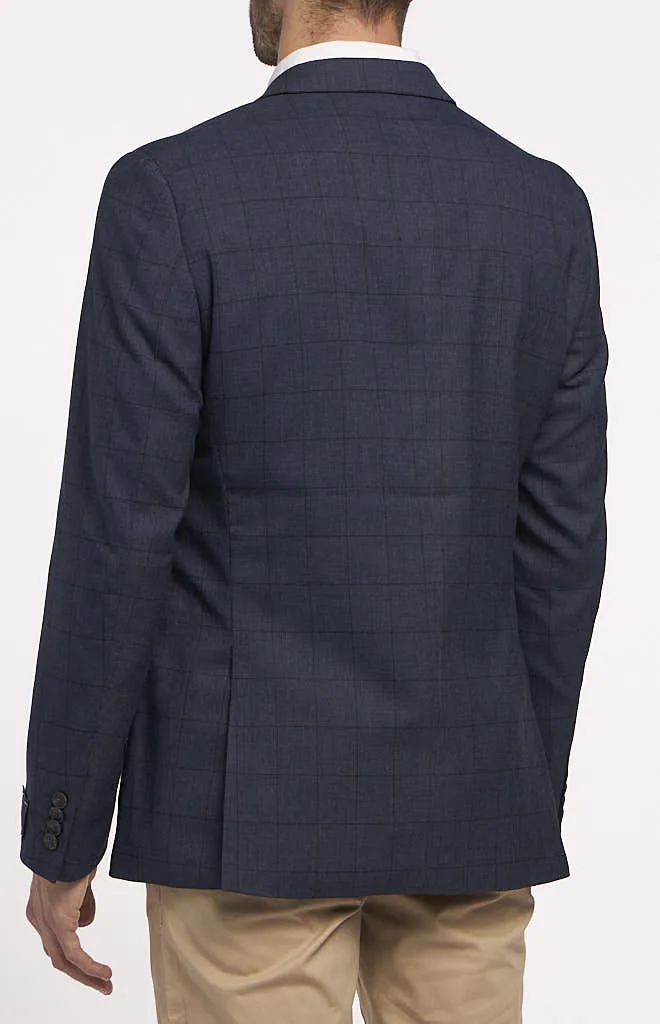 Construct Charcoal Navy Windowpane Suit Jacket