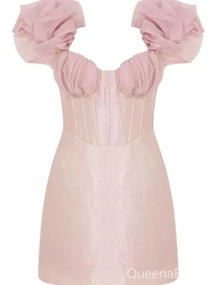Cute Pink Sweetheart Homecoming Dress Graduation Party Dress , QB0875