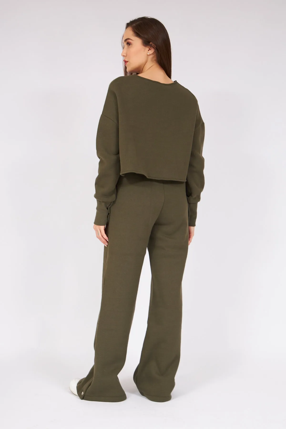 Dark Green Waisted Belted Tracksuit