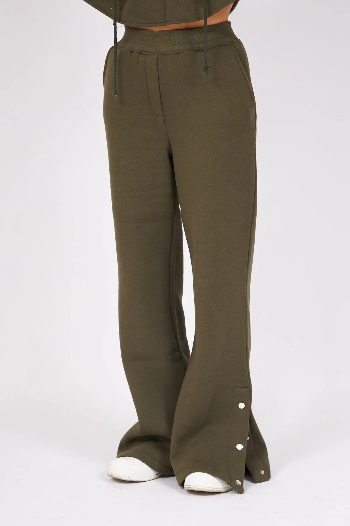 Dark Green Waisted Belted Tracksuit