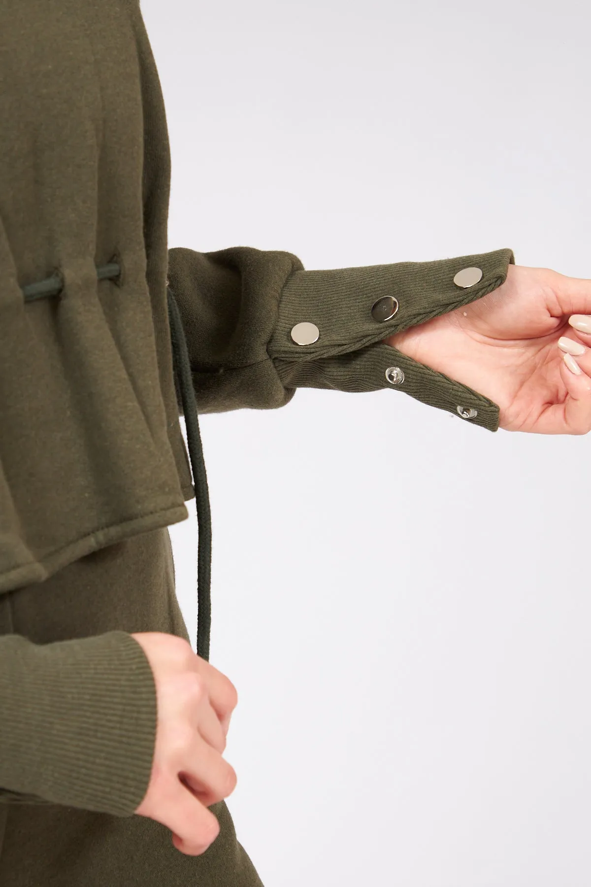 Dark Green Waisted Belted Tracksuit