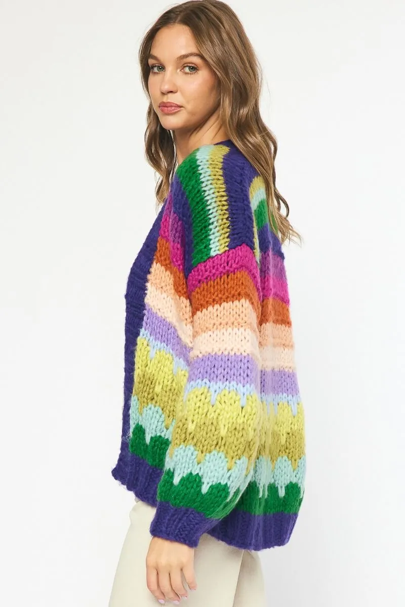 Entro Over The Rainbow Cardigan Sweater