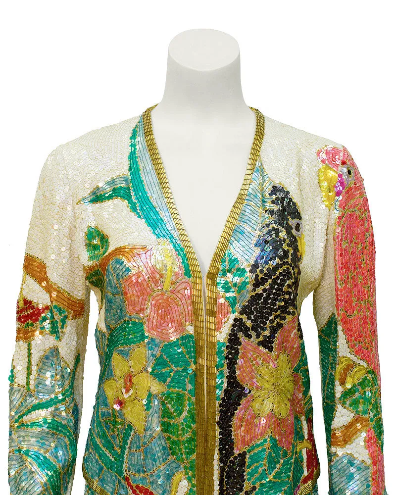 Floral Beaded Evening Suit