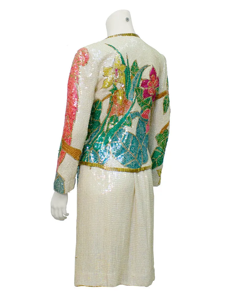 Floral Beaded Evening Suit