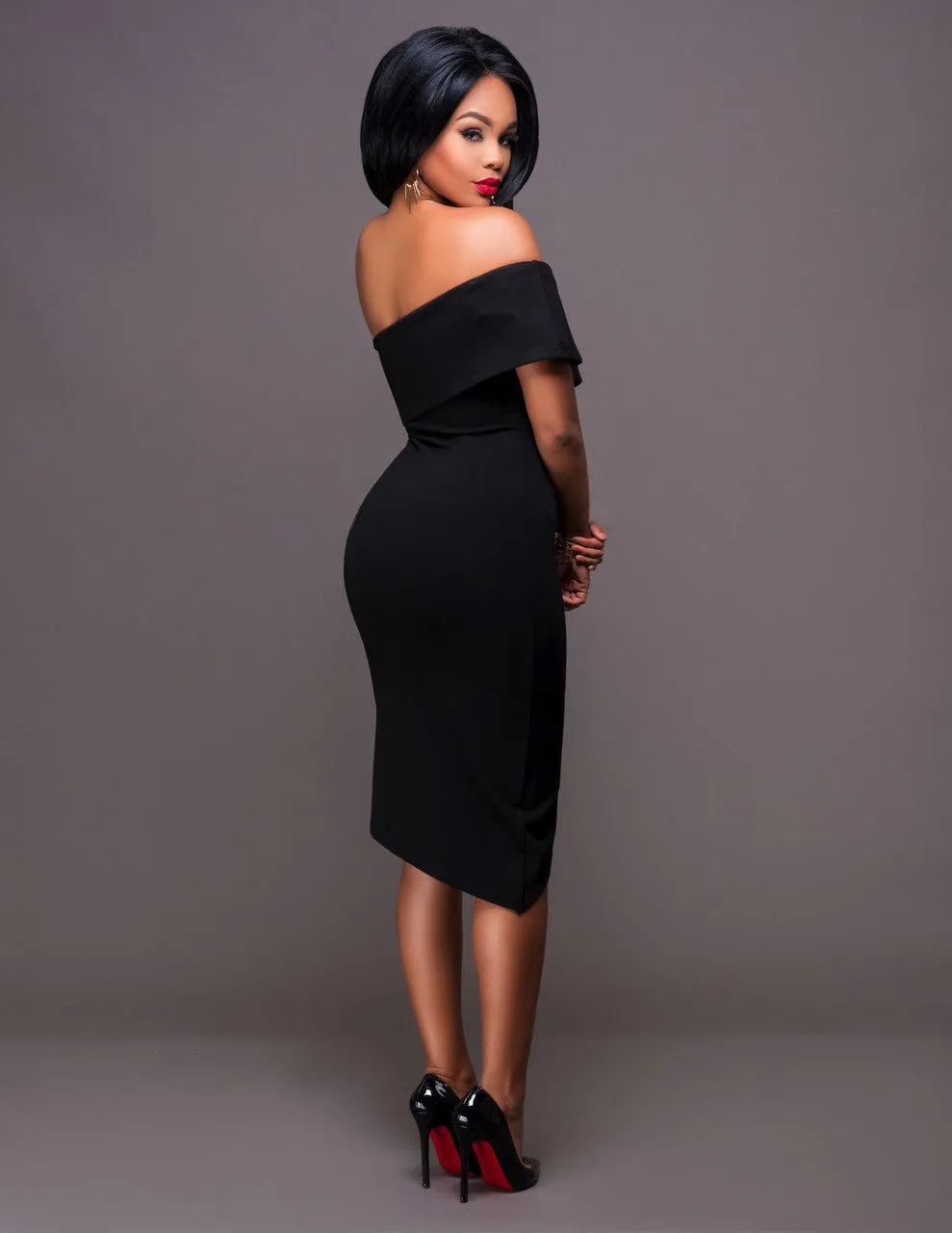 Irregular One Shoulder Strapless Bodycon Dress