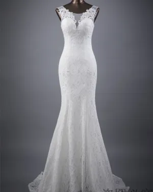 Lace floral mermaid Wedding Dress at Bling Brides Bouquet Online Bridal Store