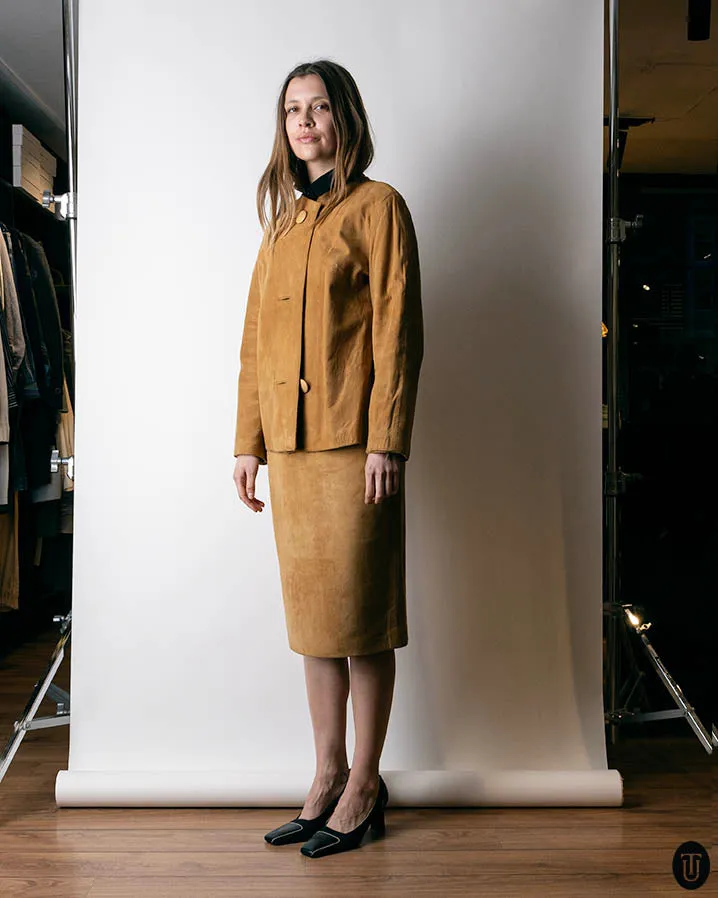 Late 1970s suede suit S