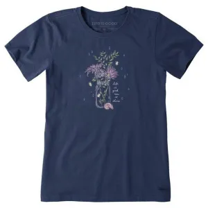 Life is Good Women's Rain or Smile Flower Jar Short Sleeve