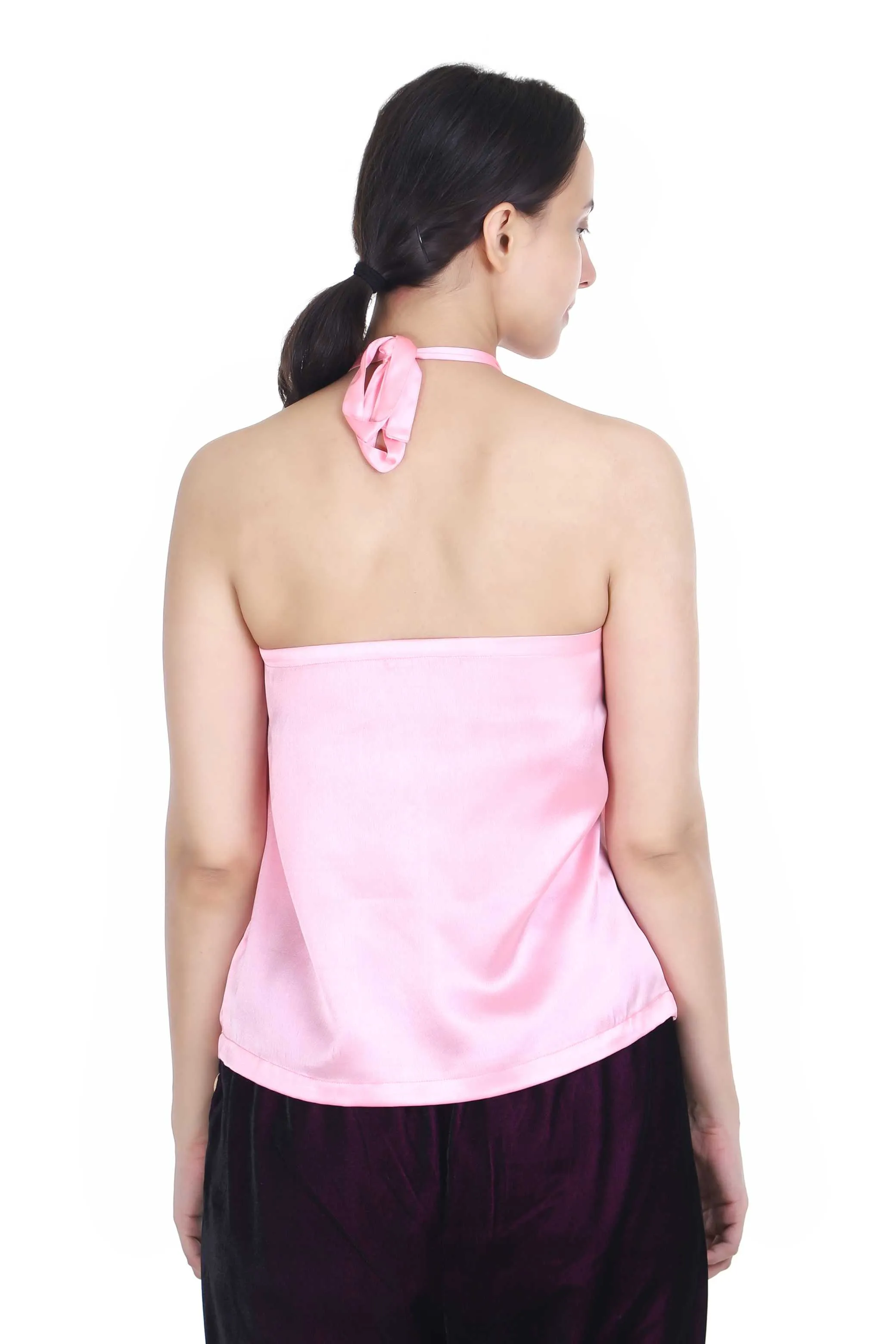 LINNEA SOFT PINK HALTER NECK TOP