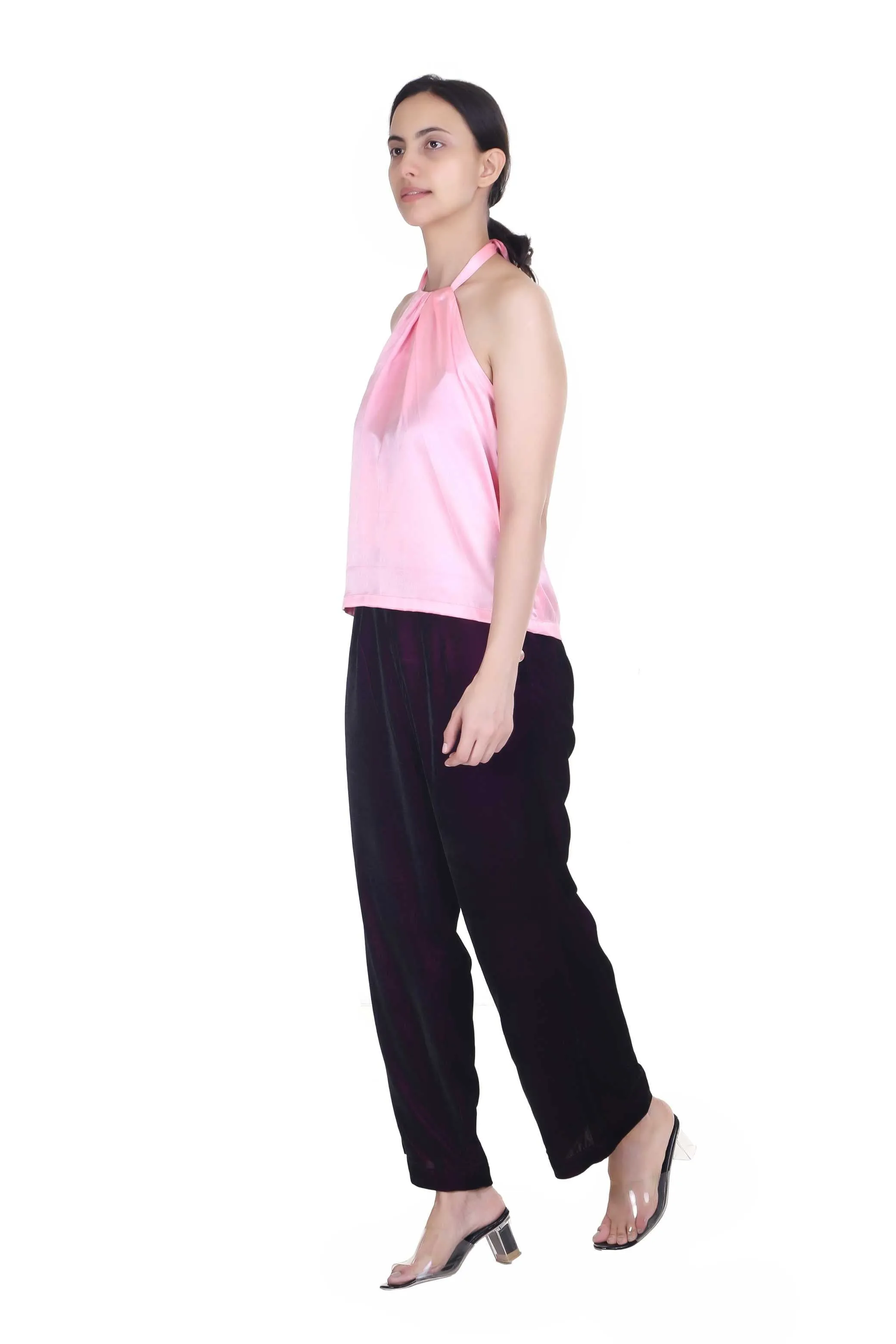 LINNEA SOFT PINK HALTER NECK TOP