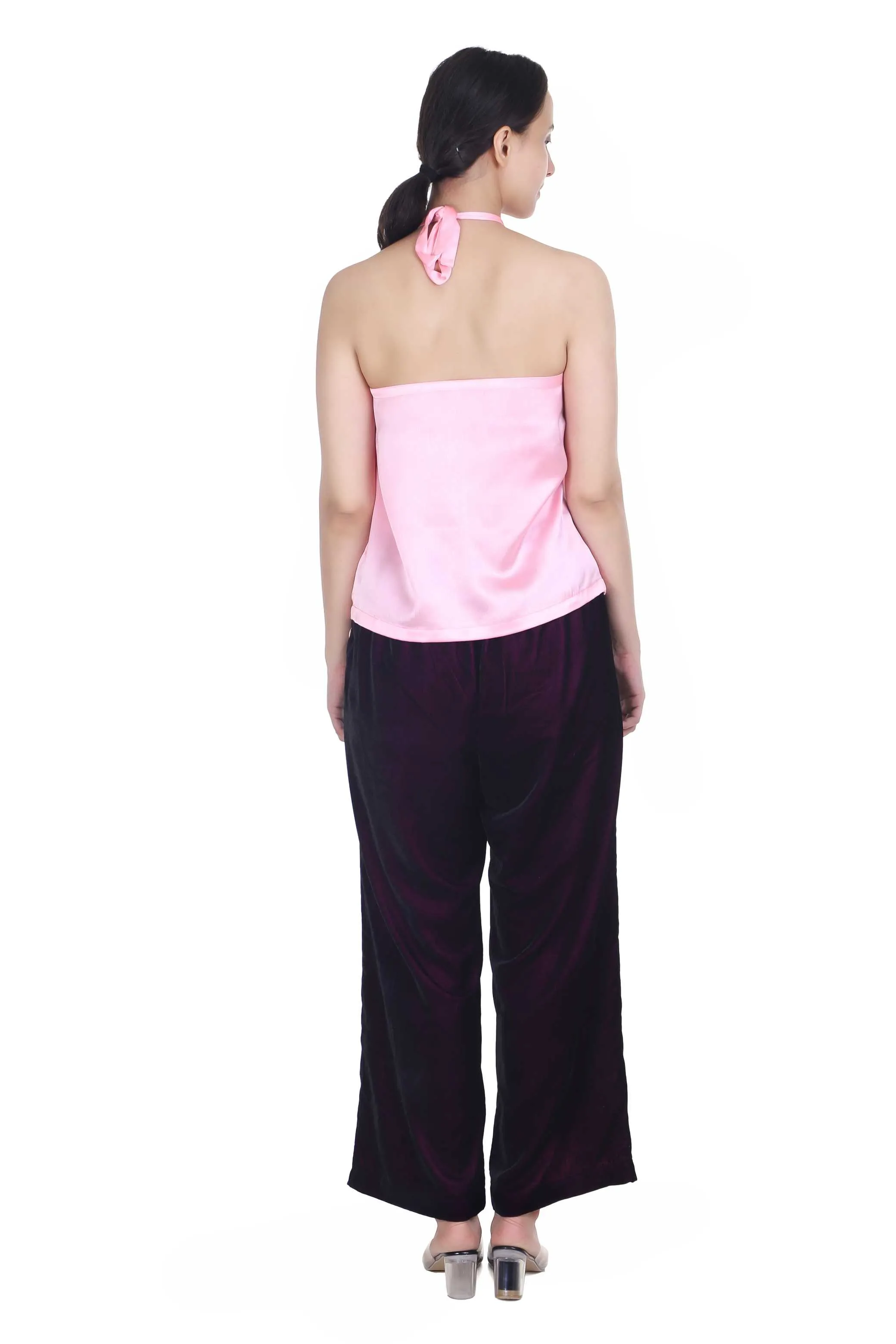 LINNEA SOFT PINK HALTER NECK TOP