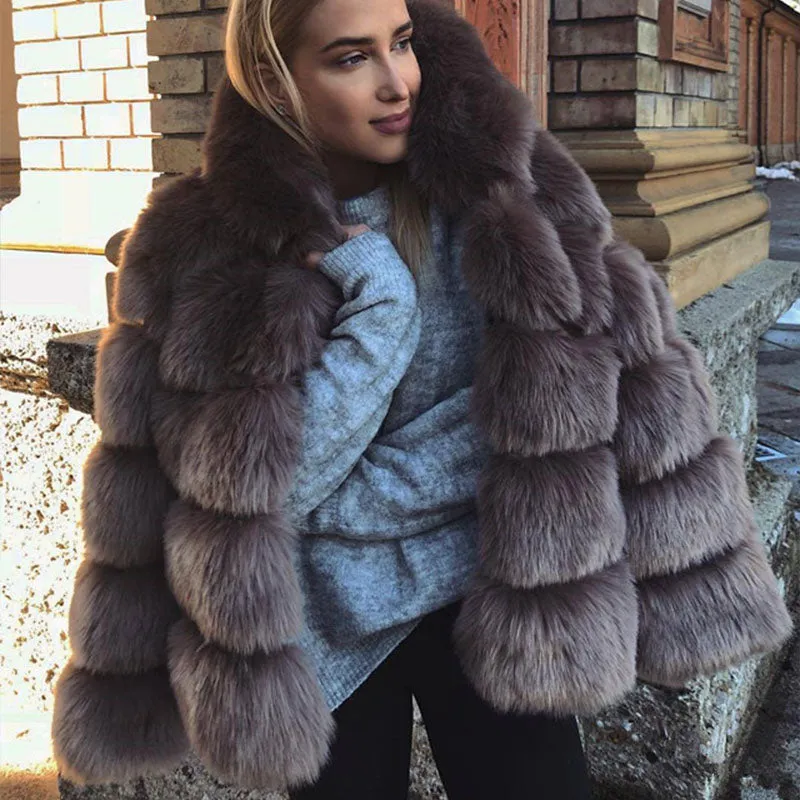 Luxury Faux Fur Chinchilla Coat