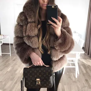 Luxury Faux Fur Chinchilla Coat