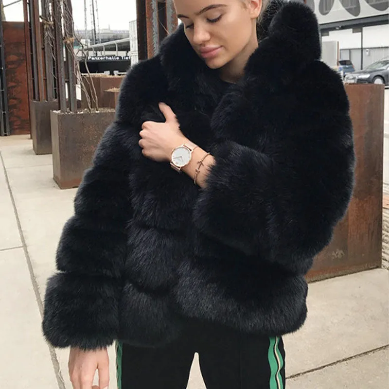 Luxury Faux Fur Chinchilla Coat