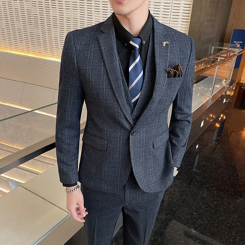 Men Professional Business 3-piece Suit