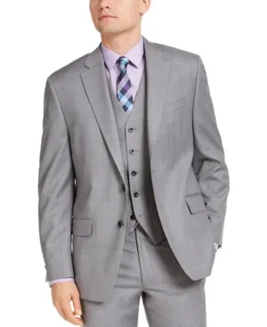 Michael Kors Mens Classic fit Suit Jacket Blazer 44 L Grey Stretch