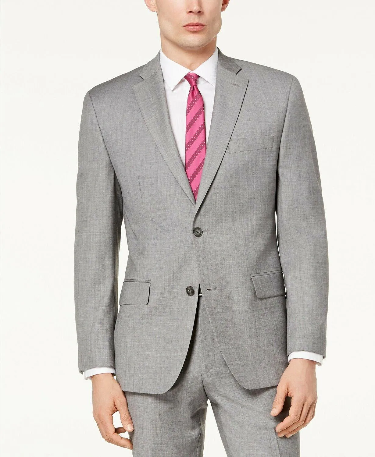 Michael Kors Mens Classic fit Suit Jacket Blazer 44 L Grey Stretch