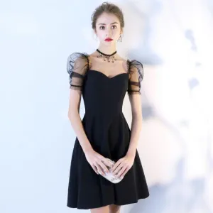 Modest Simple Black Homecoming Dresses Jaslyn Graduation Dresses CD8866
