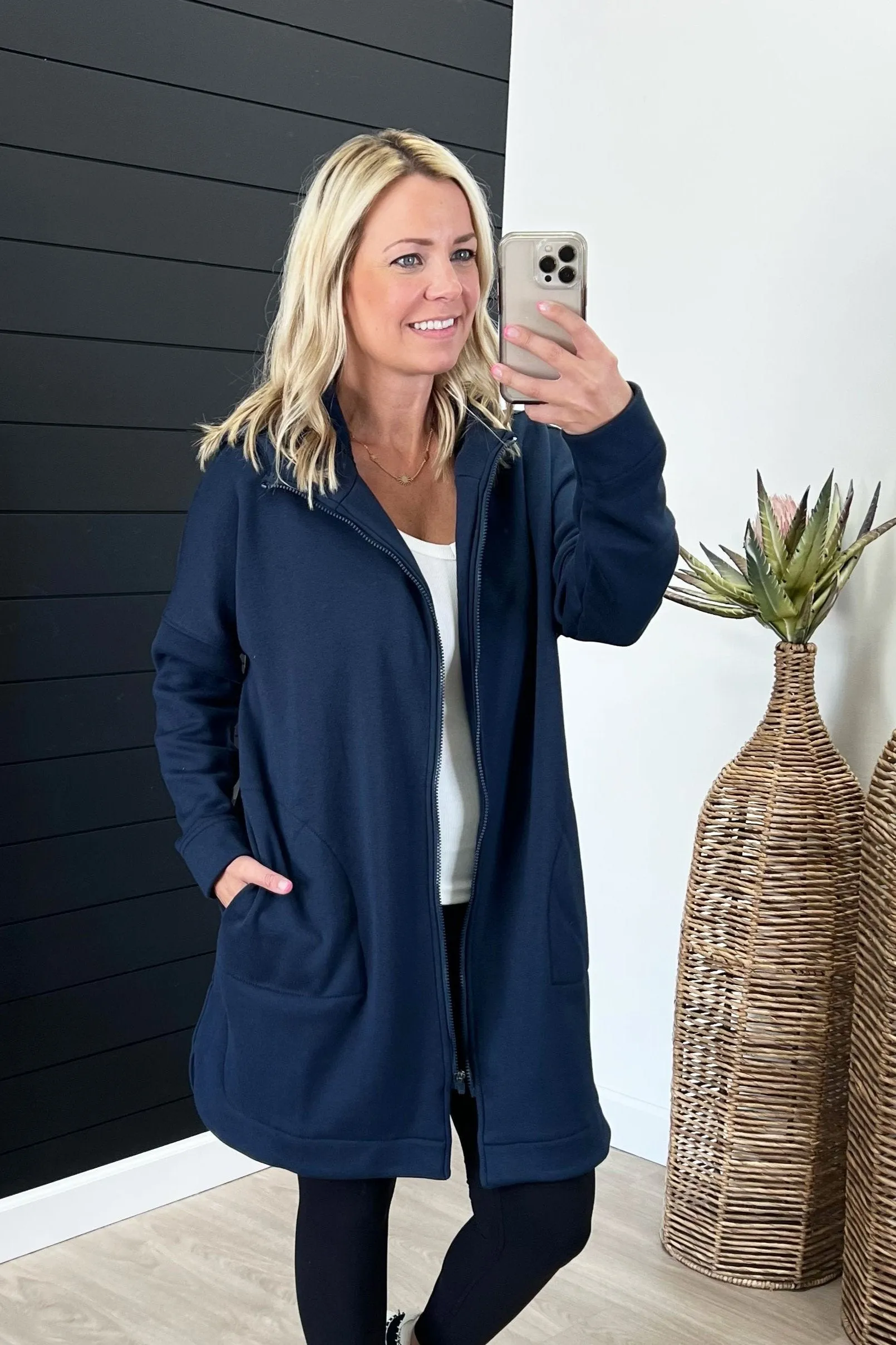 Mono B Zip Up Long Hooded Cardigan - 3 Colors!