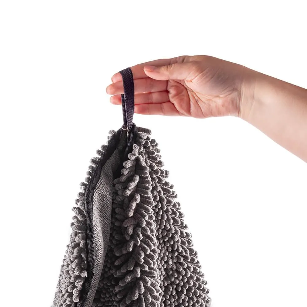 Noodle Glove Dog Drying Towel - Grey