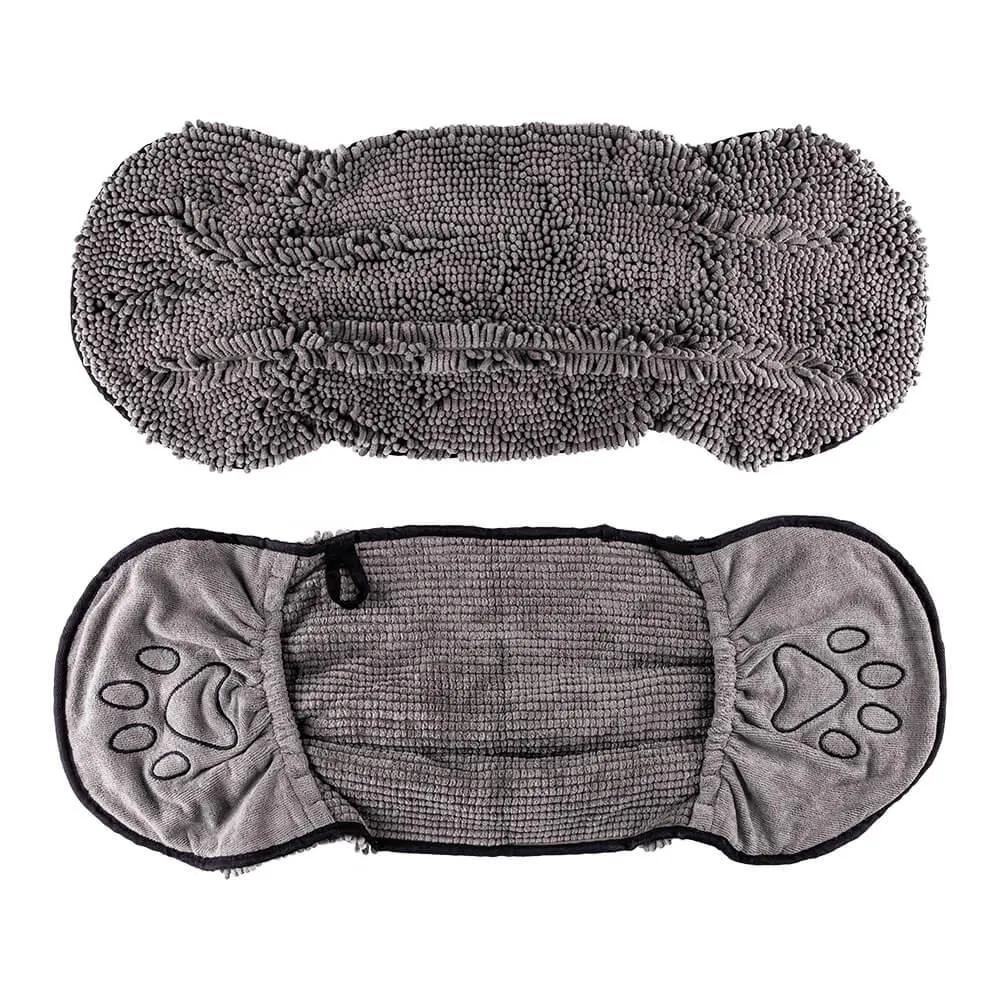 Noodle Glove Dog Drying Towel - Grey