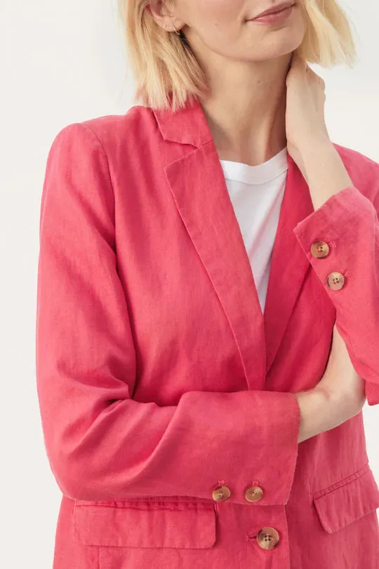 NYANPW LINEN BLAZER "Claret Red"