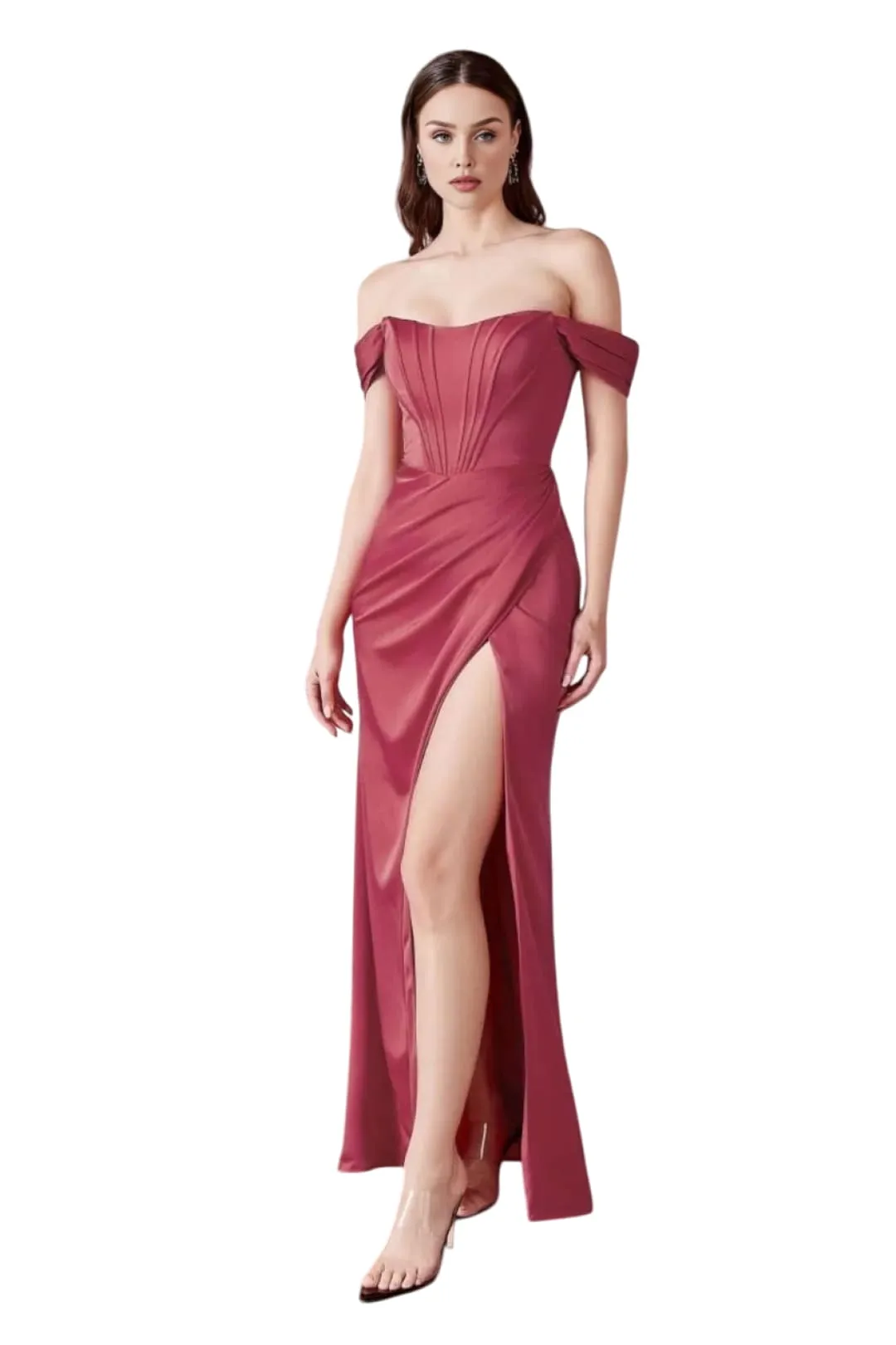 Off-Shoulder Strapless Corset Bridesmaids Gown 2025 Elegant Formal Dress