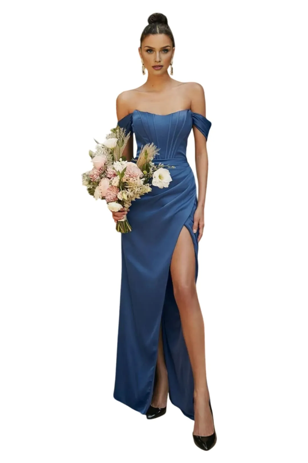 Off-Shoulder Strapless Corset Bridesmaids Gown 2025 Elegant Formal Dress