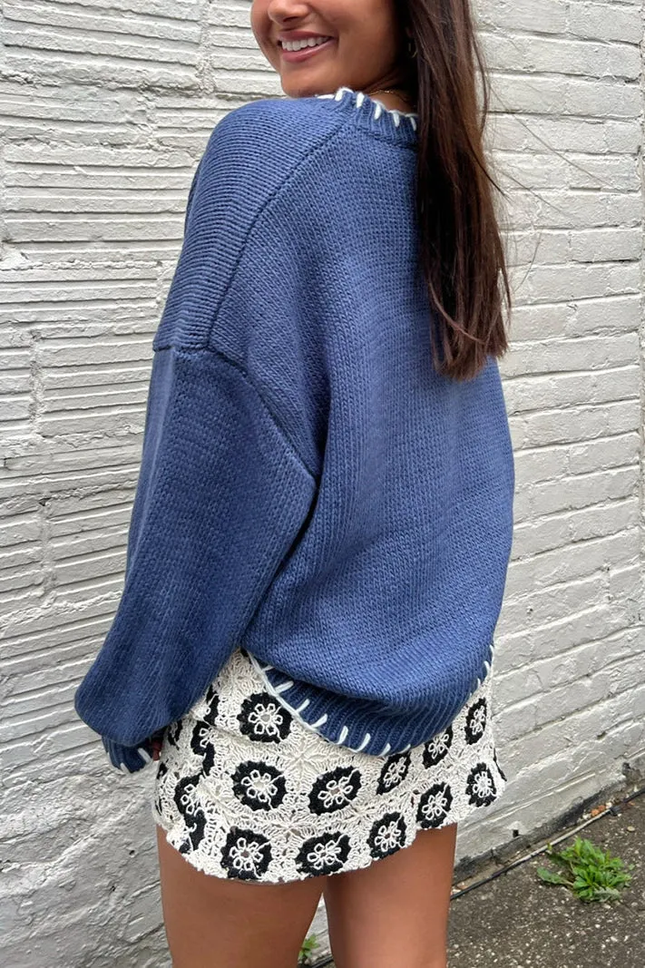 Oversized Bow Print Sweater