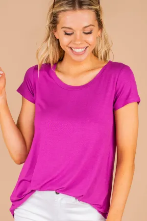 She's So Lucky Magenta Purple Tee