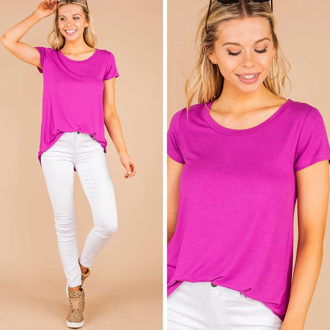 She's So Lucky Magenta Purple Tee