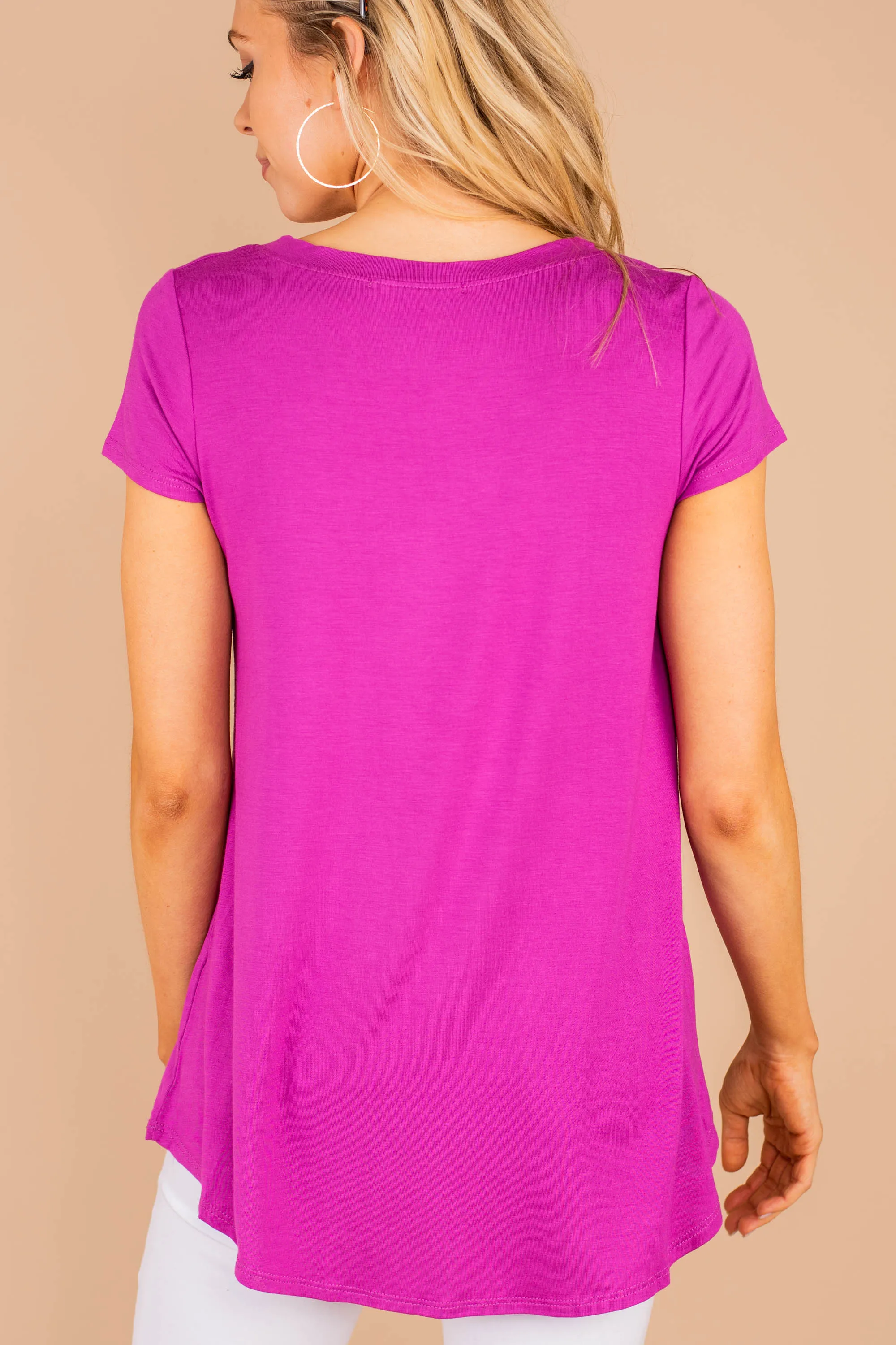 She's So Lucky Magenta Purple Tee