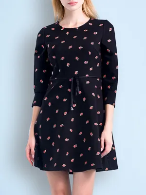 SIMEILU Floral Print Elegant Women Dresses