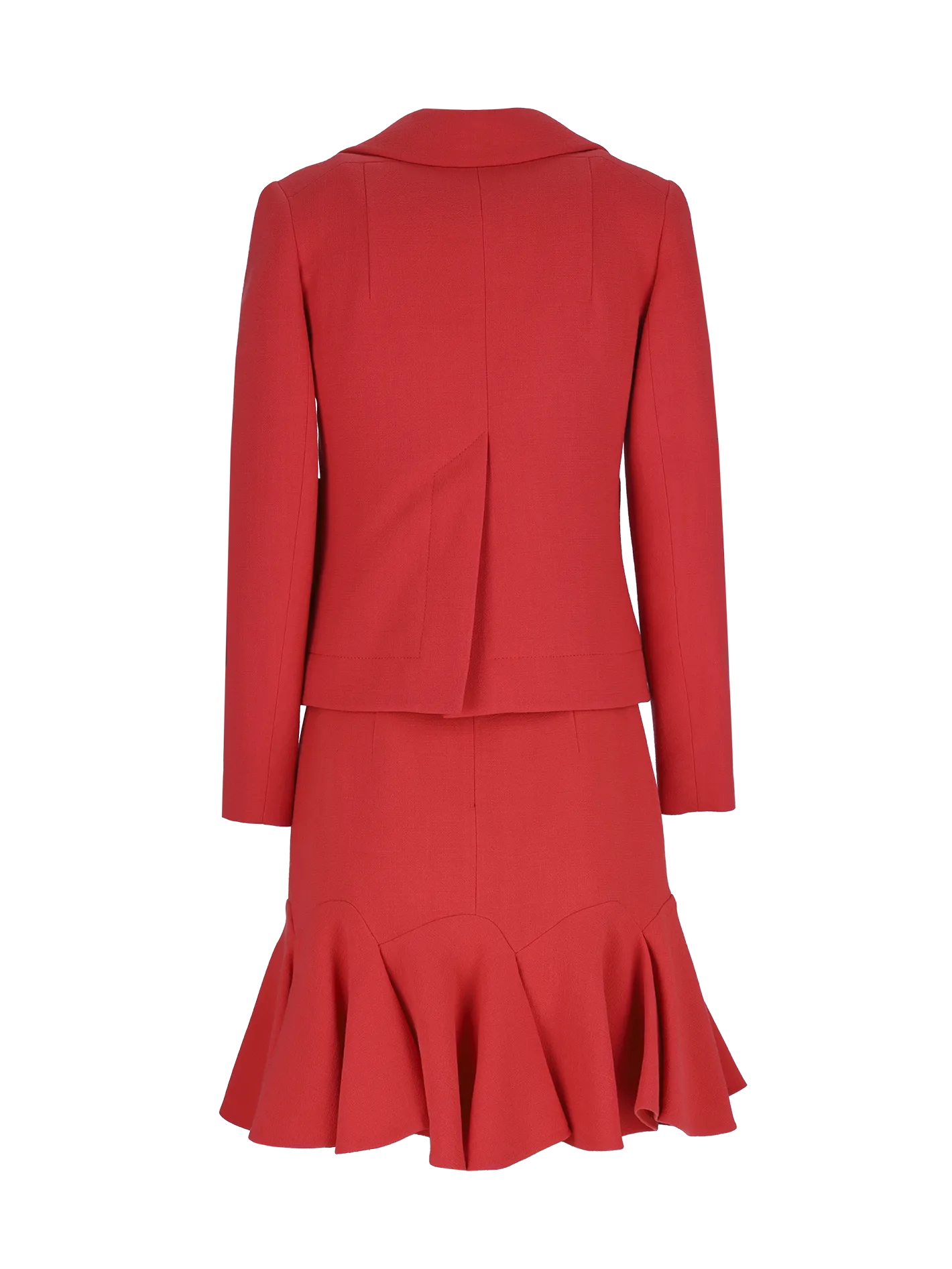 single-breasted skirt suit