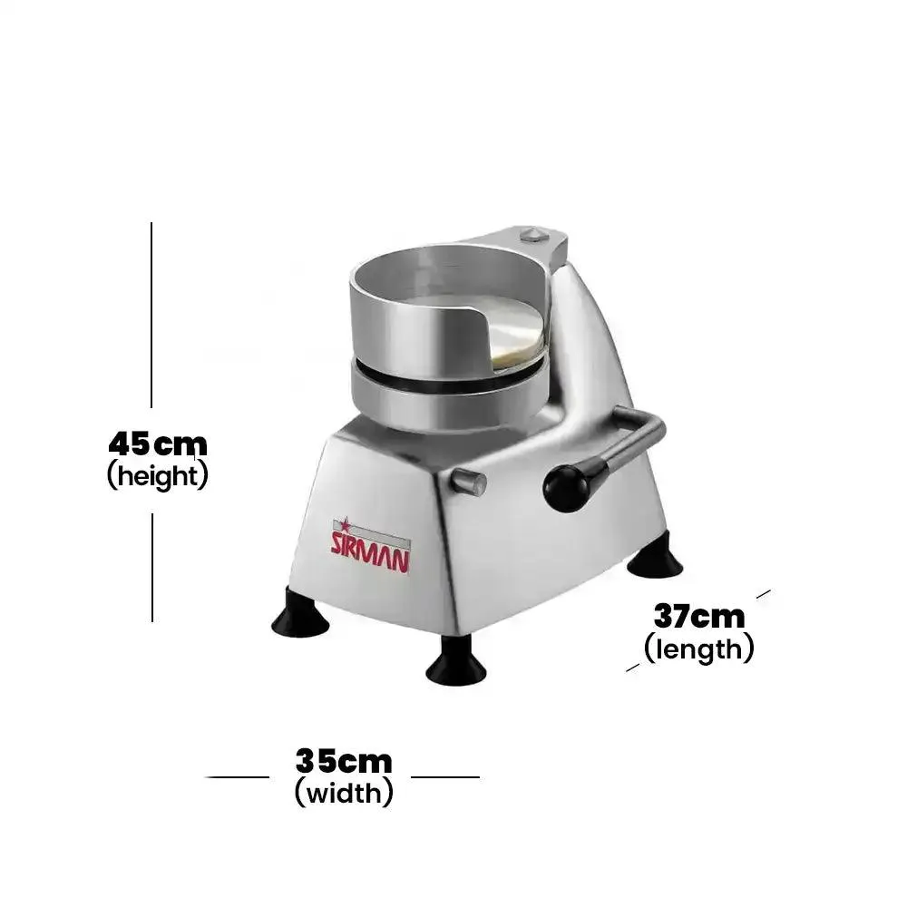 Sirman SA 100 Anodized Aluminium Alloy Manual Hamburger Press With Rubber Feet, 31 x 27 x 32 cm