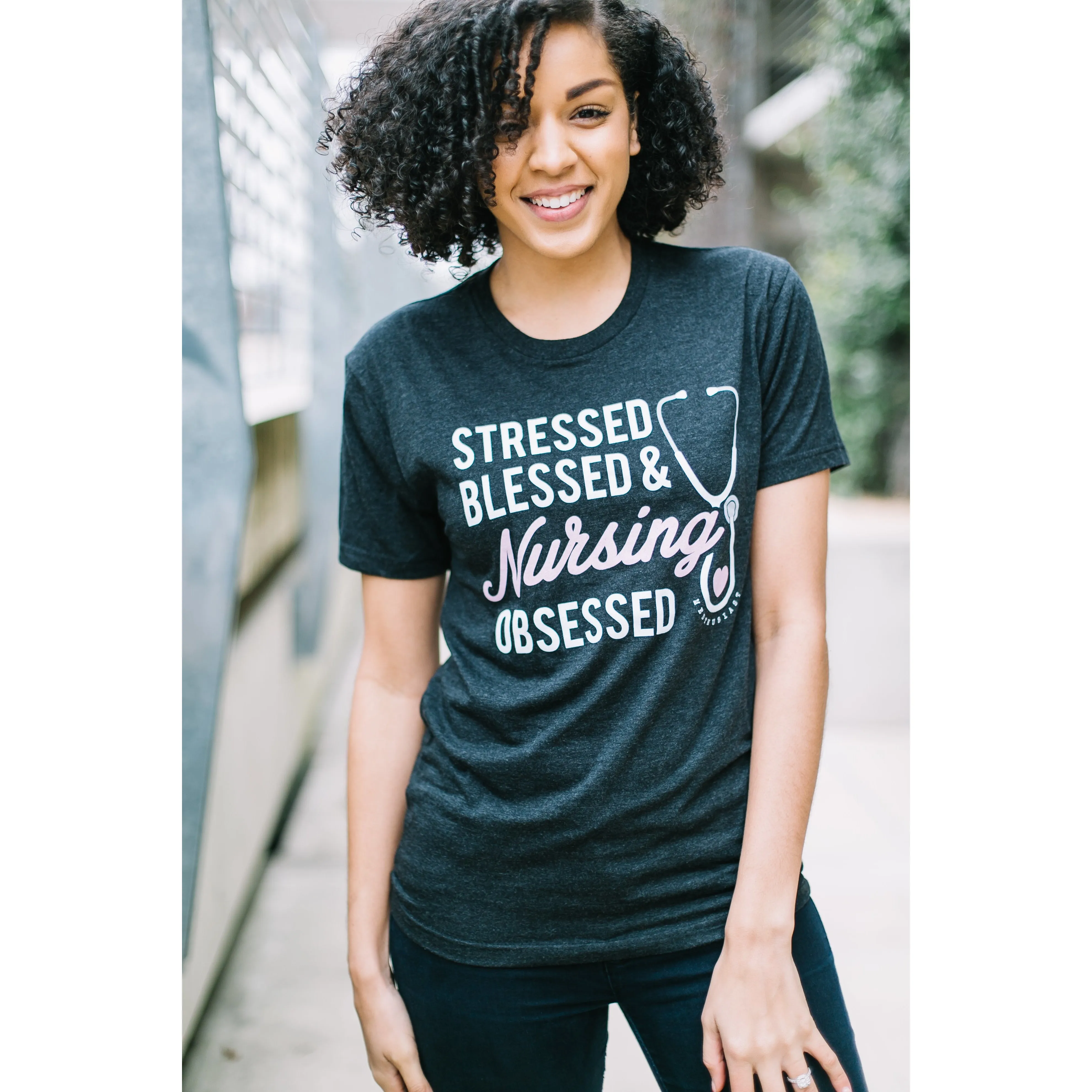 Stressed, Blessed, & Nursing Obsessed Tee - FINAL SALE