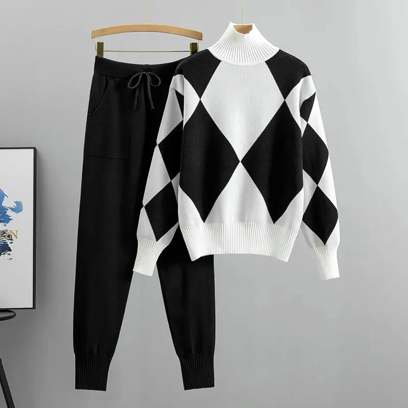 Thick Pullovers and Long Pant Sweater Suits