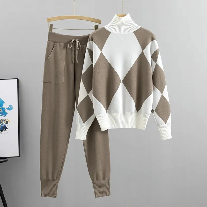 Thick Pullovers and Long Pant Sweater Suits
