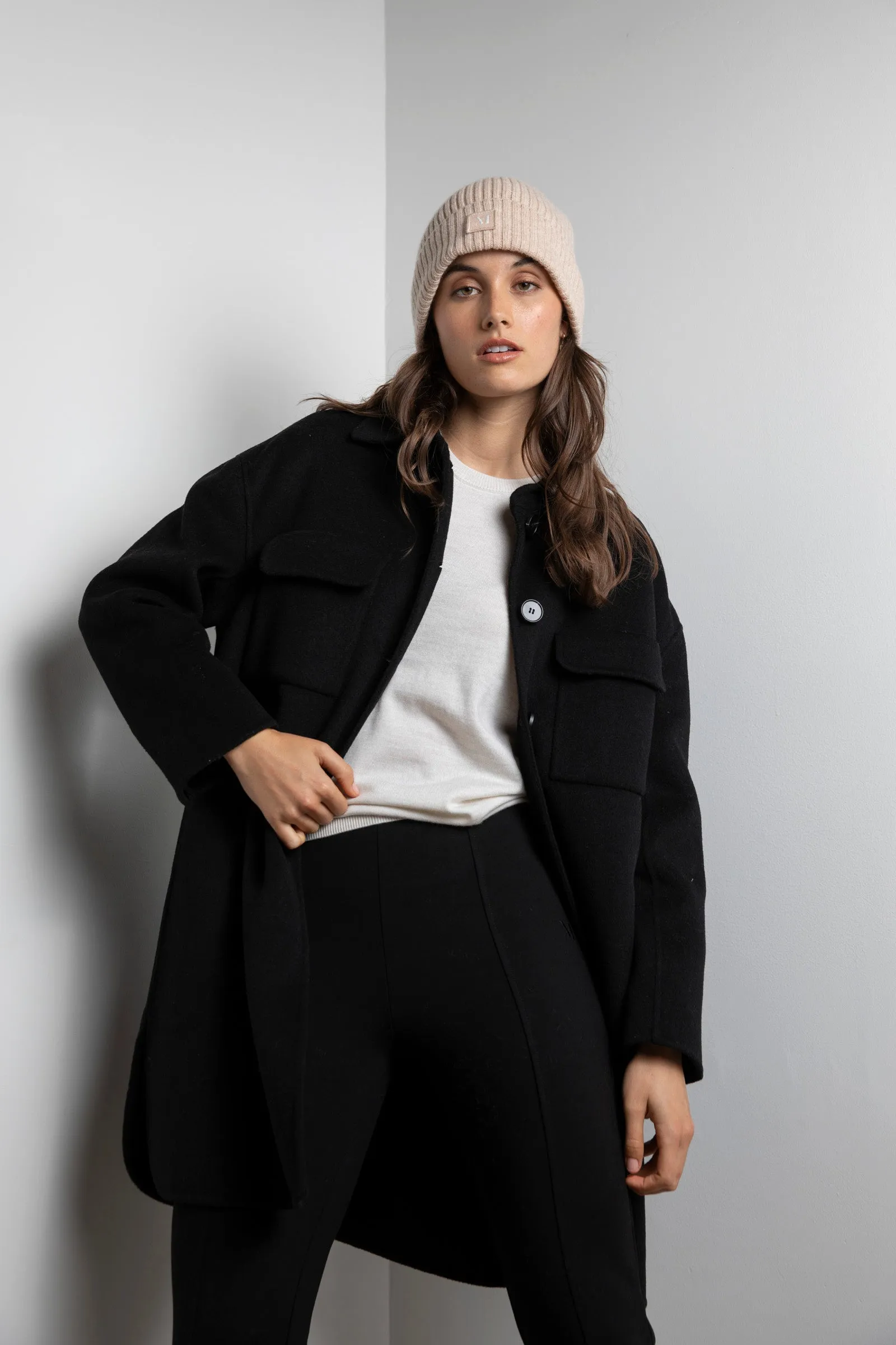 Ultra Longline Coat - Black